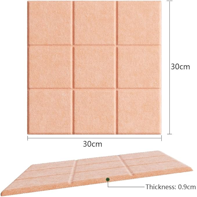 Large Felt Board Tiles for Wall with 30 Push Pins, 11.8"x11.8" Pack of 6 Pin Board Notice Boards for Home Office Kitchen, Bulletin Board Wall Tiles for Photos Memos (Beige, 6 Pack)