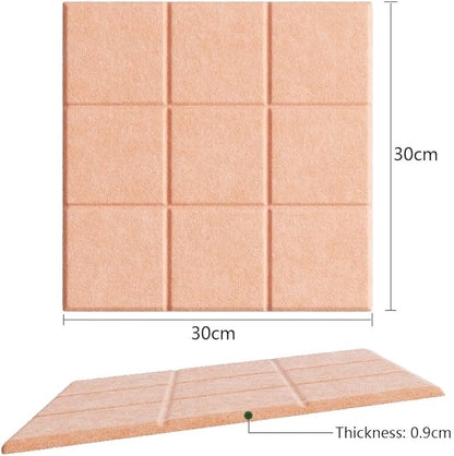 Large Felt Board Tiles for Wall with 30 Push Pins, 11.8"x11.8" Pack of 6 Pin Board Notice Boards for Home Office Kitchen, Bulletin Board Wall Tiles for Photos Memos (Beige, 6 Pack)