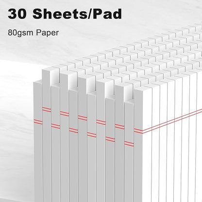 12pcs Small Note Pad 5x8 College Ruled White Legal Pads Paper Notepads 12 Pack Study Back Writing Pads 5 x 8 Legal Pads Perforated Narrow Ruled Pads of Paper White