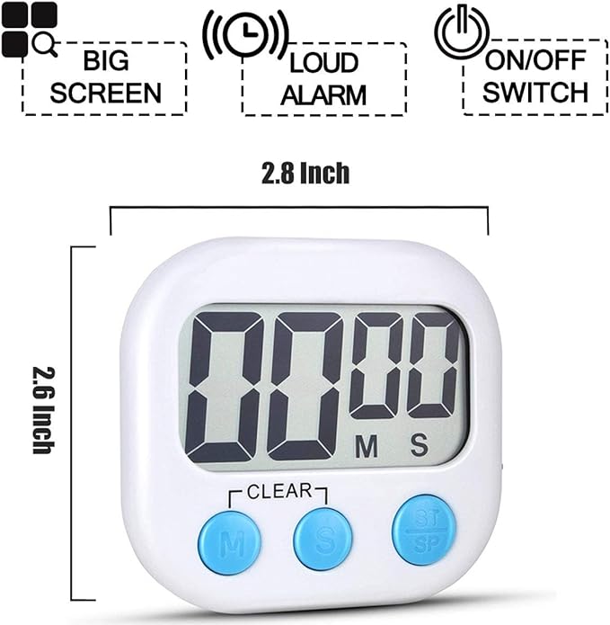 2 Pack Classroom Timers for Teachers Kids Large Magnetic Digital Timer Green White
