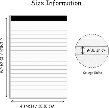 Notepad for Daily Planning and Organization of Work – 4 x 6-inches Lined Paper – Thick Bright White Paper – 30 Pages – Note Pads Ruled Pages – Pack of 30