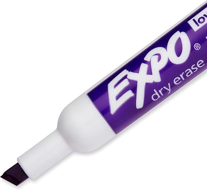 EXPO 80008 Low-Odor Dry Erase Markers, Chisel Tip, Purple, 12-Count