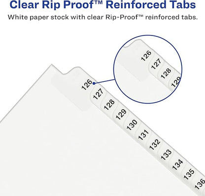 Avery Legal Exhibit Binder Dividers, 25 Blank Side Tabs, Unpunched Letter Size, 1 Set Collated, 4 Packs (11912)