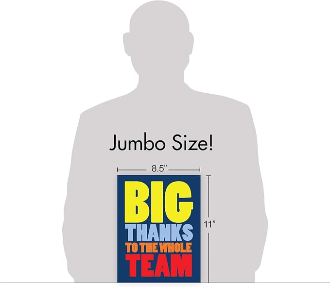 NobleWorks - Jumbo Thank You Greeting Card (Team) 8.5 x 11 Inch with Envelope (1 Pack) Large To The Whole Team J9150TYG