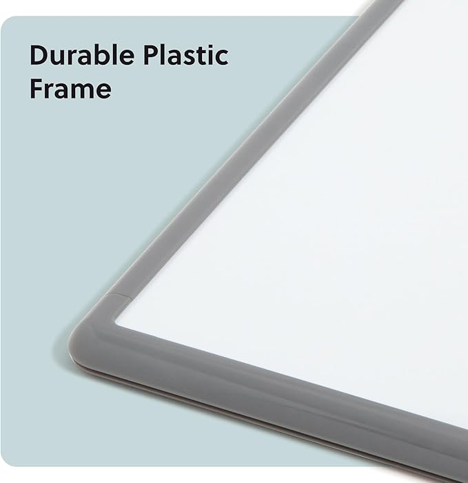 U Brands Contempo Magnetic Dry Erase Board, 11”x14”, Gray Modern Frame, Includes Magnet and Marker