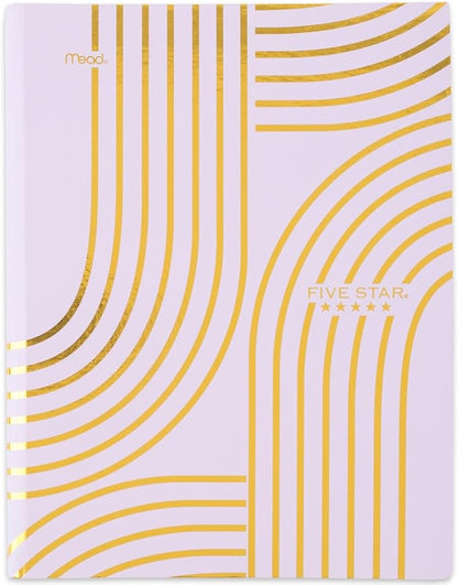 Five Star Composition Notebook, College Ruled, 9-3/4" x 7-1/2", 80 Sheets, Hardcover, Metallic Gold Arches (850111F-AMZ)