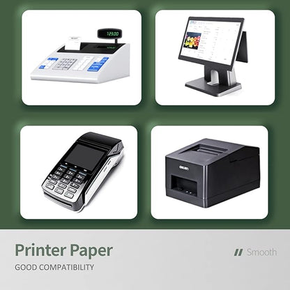 FungLam Thermal Receipt Paper Rolls 3-1/8" x 119' Thermal Paper Cash Register POS Receipt Paper (50 Rolls)