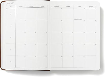 Wykeham's Executive 2026 Daily Journal Planner – US Public Holidays & Format – Customization Available (Brown, 6"×4.5")