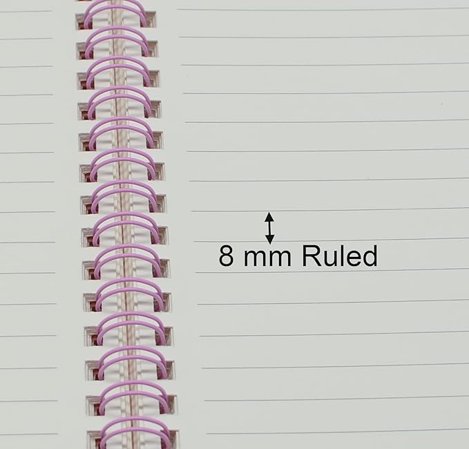 Yansanido Spiral Notebook, 4 Pcs A5 Thick Plastic Hardcover 8mm Ruled Pink 80 Sheets -160 Pages Journals for Study and Notes (Ruled-4pcs Light Pink, A5)