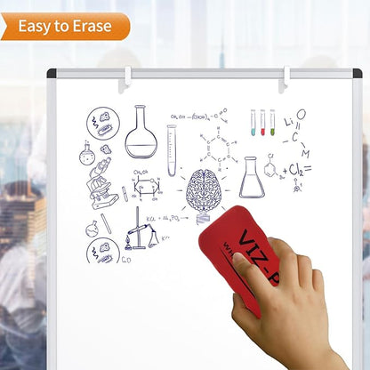 VIZ-PRO Whiteboard Easel, 36 x 24 Inches, Portable Dry Erase Board Height Adjustable for School Office and Home