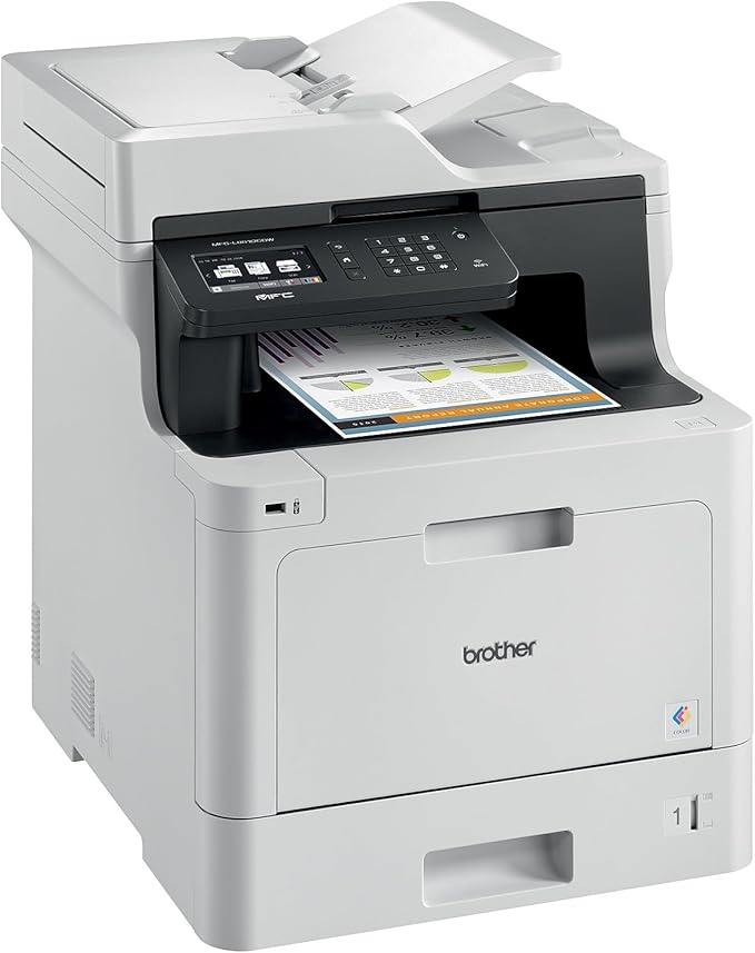 Brother Printer MFCL8610CDW Business Color Laser All-in-One with Duplex Printing and Wireless Networking, White, 21.2" x 17.1" x 20.7"