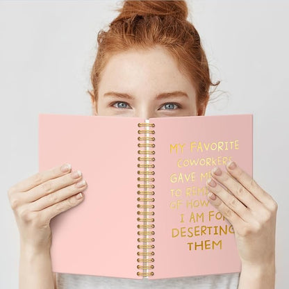 My Favorite Coworkers Gave Me This Pink Gold Hardcover 160 Pages Spiral Notebooks, Funny Coworker Leaving Gifts, Sarcastic Farewell Gifts, Goodbye Gifts for Coworkers, Coworker Birthday Gifts