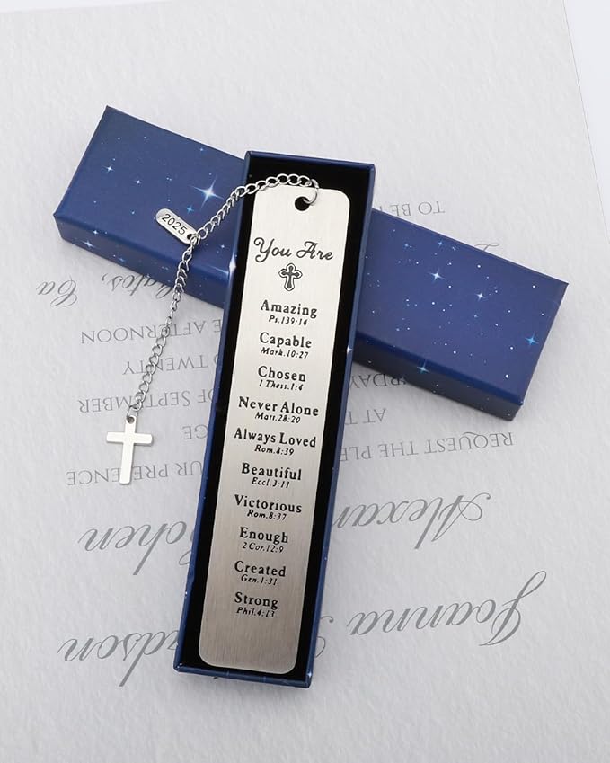 Religious Christian Confirmation Gifts Bookmark for Women, Baptism Gifts for Teen Girls Teenage First Communion Gift for Girls Graduation Birthday Gift for Her Stocking Stuffers for Teen Girl Boy