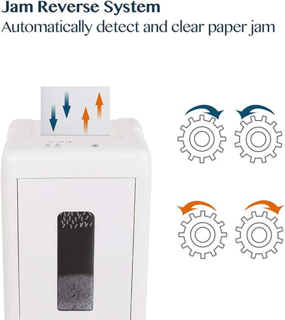 WOLVERINE 15-Sheet Super Micro Cut High Security Level P-5 Heavy Duty Paper/CD/Card Shredder for Home Office, Ultra Quiet by Manganese-Steel Cutter and 8 Gallons Pullout Waste Bin SD9520 (White ETL)