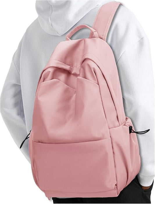 YGR Laptop Backpack for Women and Men, Waterproof Lightweight Travel Daily Rucksack Casual 15.6 inches Computer Bags for College, Pink