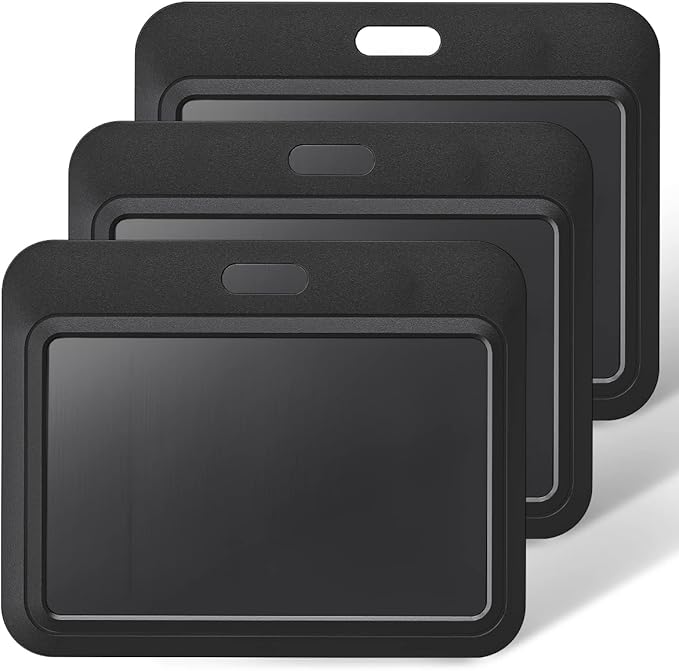 Uniclife 3 Pack Sliding ID Badge Holder Black Horizontal Hard Plastic Case with Clear Window Card Protector Pouch for Office School ID Credit Cards Proximity Key Cards Driver’s Licenses and Passes
