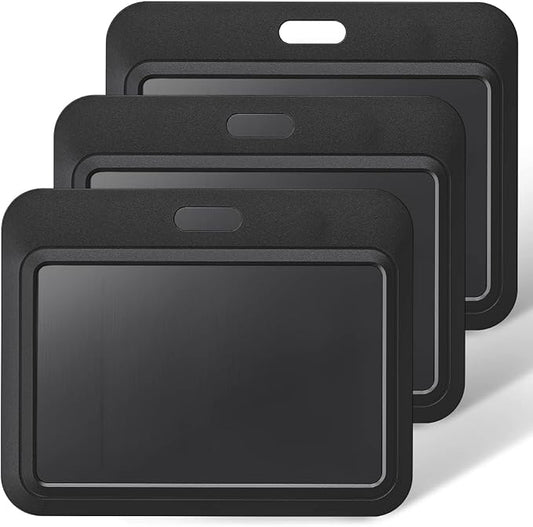 Uniclife 3 Pack Sliding ID Badge Holder Black Horizontal Hard Plastic Case with Clear Window Card Protector Pouch for Office School ID Credit Cards Proximity Key Cards Driver’s Licenses and Passes