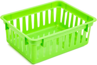 Bright Creations 12 Pack Small Plastic Classroom Storage Bins for Organization and School Supplies 6 Colors (6.1x4.8 in)