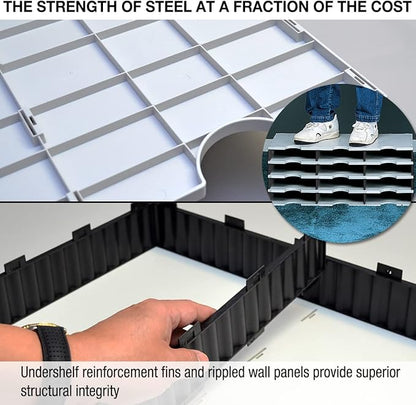 Ultimate Office TierDrop Literature Organizer/Forms Mailroom Classroom Sorter, 16-Compartments with Optional Add-On Tiers for Easy Expansion, Gray w/Black