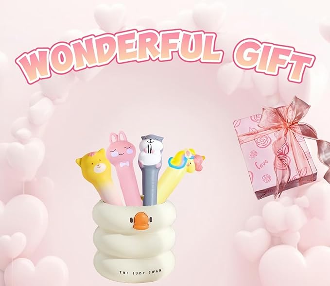 Easter Baskets Kawaii Squishy Pens 4 Pcs Cute & Fun Pen for Stationary & Cool Pens for Teenage Gifts for Tweens Back to School Supplie
