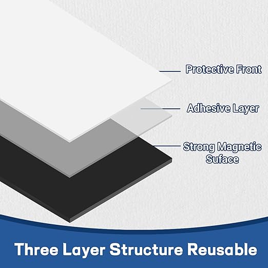 Magnetic Sheets with Adhesive Backing,8.5" x 11"(Pack of 24),30 mil Thick Cuttable Flexible Magnet Sheets for DIY Crafts,Photos and Stickers,Magnetic Paper Sheets with Strong Self Adhesive