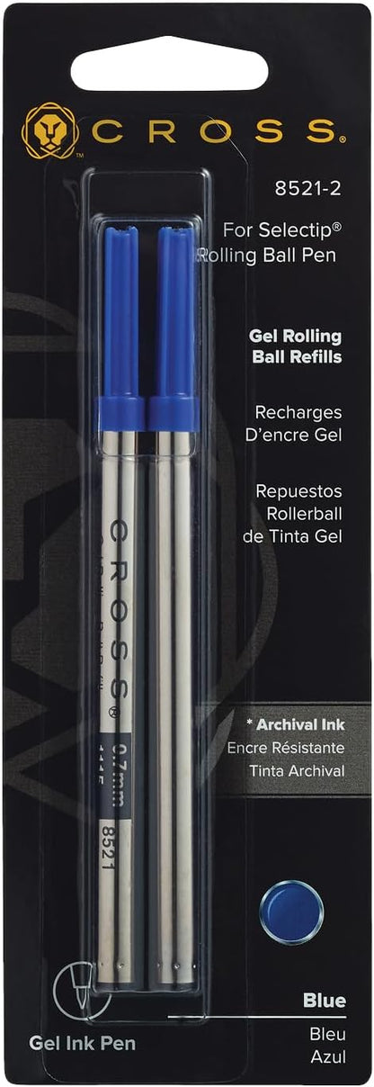 Cross Selectip Gel Rollerball Pen Refill - Blue - Dual Pack
