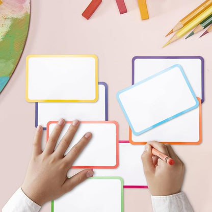 120 Pcs Dry Erase Index Cards Notecards Blank Reusable Flash Cards Sheets Game Cards Study Business Note Cards for School Office Housework Taking To Do List (Multicolor, 3×5 Inch)