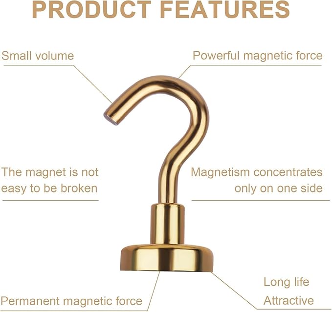 DIYMAG Magnetic Hooks, 30Lbs Strong Heavy Duty Cruise Magnet S-Hooks for Classroom, Fridge, Hanging, Cabins, Grill, Kitchen, Garage, Workplace and Office etc, (15 Pack-Yellow)