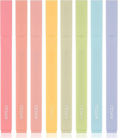 YISAN Highlighters Pastel No Bleed,Assorted Colors Bible Pens,Aesthetic,Soft Tip for Book,Journal,70948