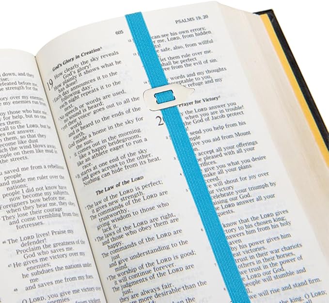 CRASPIRE Elastic Bookmark Blue Book Marks with Pointer Elastic Rope Band Strap Planner Bookmarks Page Tags for Reading Library Lovers Teachers Classmates Friends Birthday Gifts