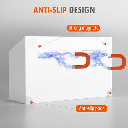 BEYGORM Magnetic Dry Erase Marker Holder for Whiteboard,Non-slip Acrylic Magnet Pen Holder for Fridge Refrigerator,Locker Organizer for Work,Locker Accessories,Pencil Cup for Desk(White)