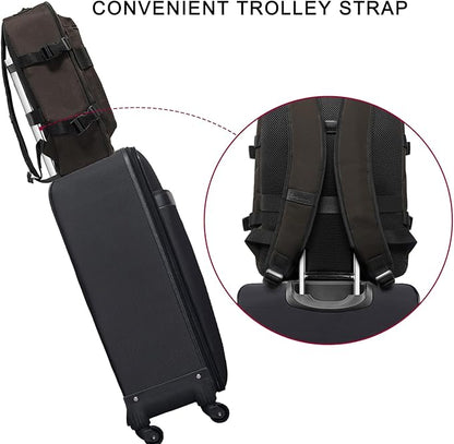 Travel Backpack 17L Lightweight Casual Small Carry-on Daypack 15-inch Laptop Notebook, Underseat Overnight Weekender, Khaki Green