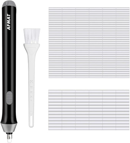 Battery Operated Pencil Eraser for Sketching Pencils/Drafting/Drawing/Graphite Pencils, Couture Creations Creative Detailer Tool, AFMAT Electric Eraser Kit for Artists, 140 Refills