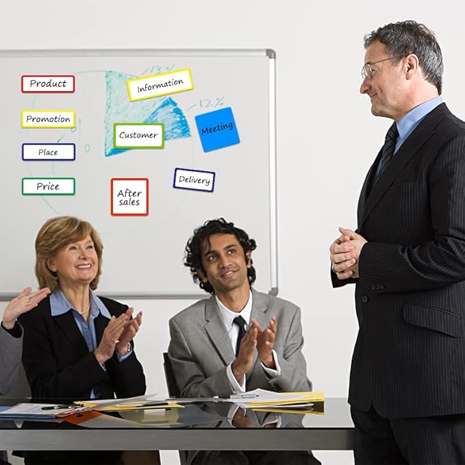 Magnetic Dry Erase Labels Larger 12"x 4", Big Dry Erase Magnetic Labels for Whiteboards, Fridge, School Classroom, Pack of 8