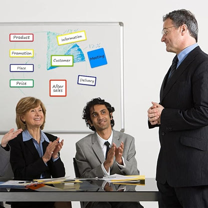 Magnetic Dry Erase Labels Larger 12"x 4", Big Dry Erase Magnetic Labels for Whiteboards, Fridge, School Classroom, Pack of 8