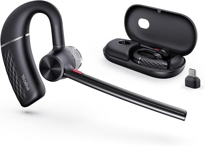 Yealink BH71 Bluetooth Headset with USB-C Dongle, Teams&Zoom Certified, 4 Noise Cancelling Microphone, Fit for Computer Laptops PC, Wireless Earpiece for Trucker Business Office Work