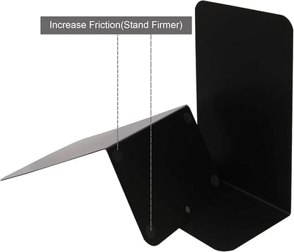 Acrux7 Black Metal Bookends 8.0 X 3.9 X 5.3 Inch, 3 Pairs Heavy Duty Bookends for Shelves, Bookends for Heavy Books, Book Holders for Shelves, Book Ends for Office, Book Stopper for Shelves