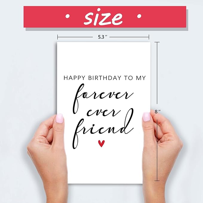 Happy Best Friend Birthday Card, BFF Card, Gifts for Bestie Women, Bestie Sister Friendship Cards for Lady Girl, Forever Friend