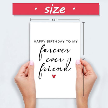 Happy Best Friend Birthday Card, BFF Card, Gifts for Bestie Women, Bestie Sister Friendship Cards for Lady Girl, Forever Friend