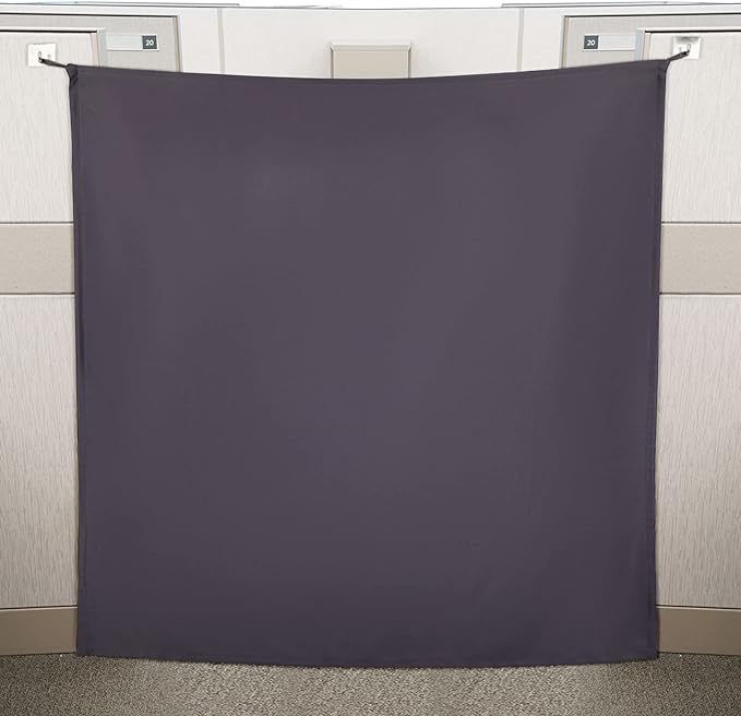 Pinkunn 40 x 48 Inch Office Cubicle Curtain with Stainless Steel Self Adhesive Hook Portable Privacy Door Partition Room Dividers Room Divider Office Divider for Office Cubicle(Gray Brown)