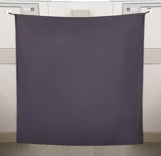 Pinkunn 40 x 48 Inch Office Cubicle Curtain with Stainless Steel Self Adhesive Hook Portable Privacy Door Partition Room Dividers Room Divider Office Divider for Office Cubicle(Gray Brown)