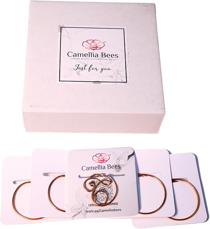 Personalized Initial Copper Bookmark, Set of 5, Handmade Copper Gift for Her, Him, Couple on Birthday, Wedding Anniversary, Alphabet Bookmark (T)