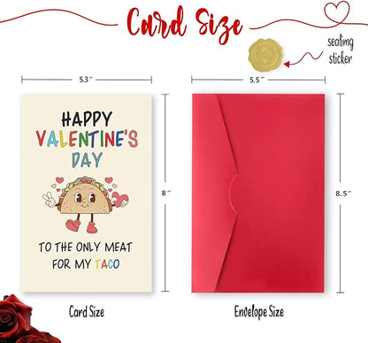 Funny Valentines Day Card Gifts for Him Boyfriend, Naughty Valentine's Day Gifts for Men, Unique Valentines Day Cards for Husband, Taco Vday Cards