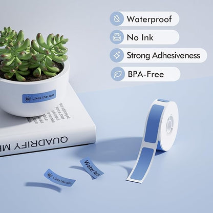 NIIMBOT Label Maker Tape for D11/D110/D101 Label Maker, 12 x 40 mm (0.47'' x 1.57'')-160 Tapes/Roll for Home Office Labeling Tape Replacement, Blue