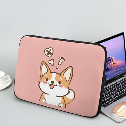Cute Corgi Laptop Sleeve for Women Girls 15 inch Laptop Protector with Multiple Uses Computer Carrying Case PinkTablet Bag Lap Top Case Men Laptop Protector