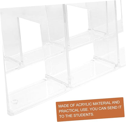 Ciieeo Wallet Acrylic Books Wallet Holder Desk Book Ends Book Holders for Shelves Book Stand Manager Shelf Partition Plate Decorate Bookend Storage Bag Desktop Delicate bookend