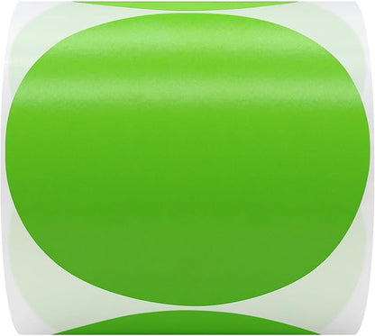 Hybsk 3 inch Circle Color Direct Thermal Stickers Shipping Labels for Barcodes,Name Tag,DIY Logo Design,QR Code,Inventory– Compatible with Zebra,Rollo,Munbyn,and More-350 pcs (3 inch,Green)
