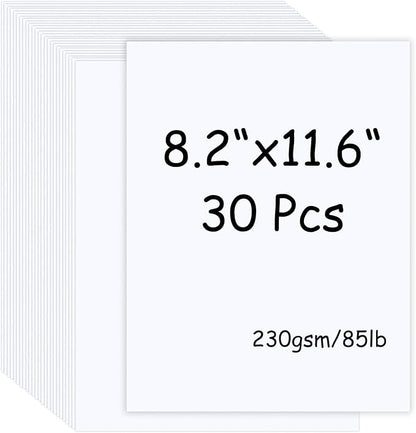 30 Sheets White Cardstock Paper 8.2 x 11.6, 230gsm/85lb Card Stock Paper for Scrapbook, Craft, Cards Making, Menus, Invitations