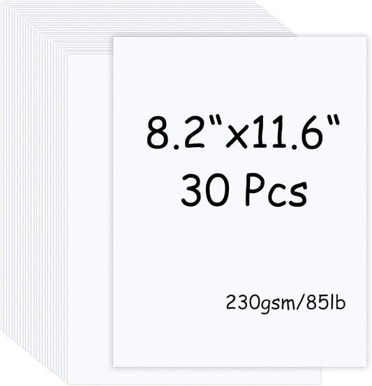 30 Sheets White Cardstock Paper 8.2 x 11.6, 230gsm/85lb Card Stock Paper for Scrapbook, Craft, Cards Making, Menus, Invitations