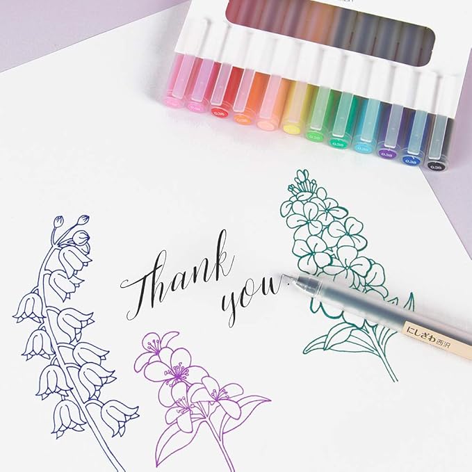 Color Pens Set 0.5mm 12 Colors Gel Journal Planner Japan Style Pens,Multicolored Ink Refill for Office School Teacher Classroom Marker,12 Count